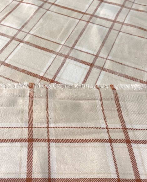 Рубашечная фланель в клетку молочная Рубашечная фланель в клетку молочная