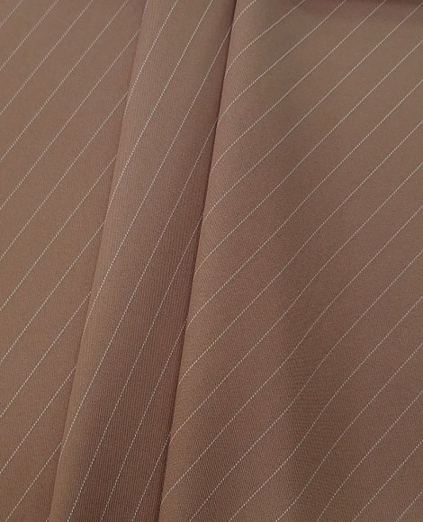 Костюмная ткань в полоску коричневая