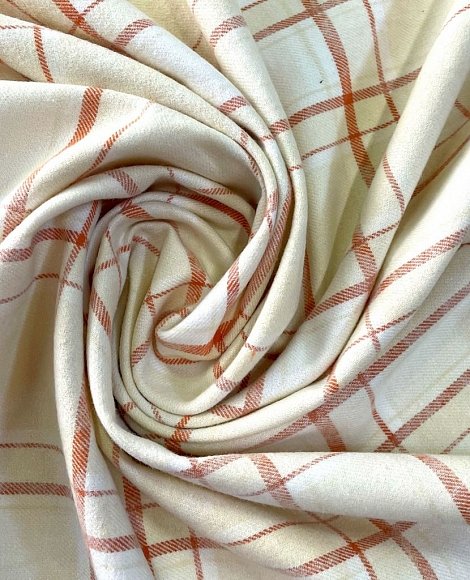 Рубашечная фланель в клетку молочная Рубашечная фланель в клетку молочная