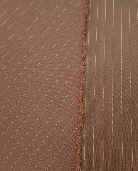 Костюмная ткань в полоску коричневая