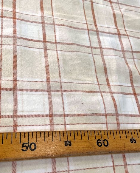 Рубашечная фланель в клетку молочная Рубашечная фланель в клетку молочная