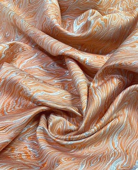 Жаккард оранжевая волна